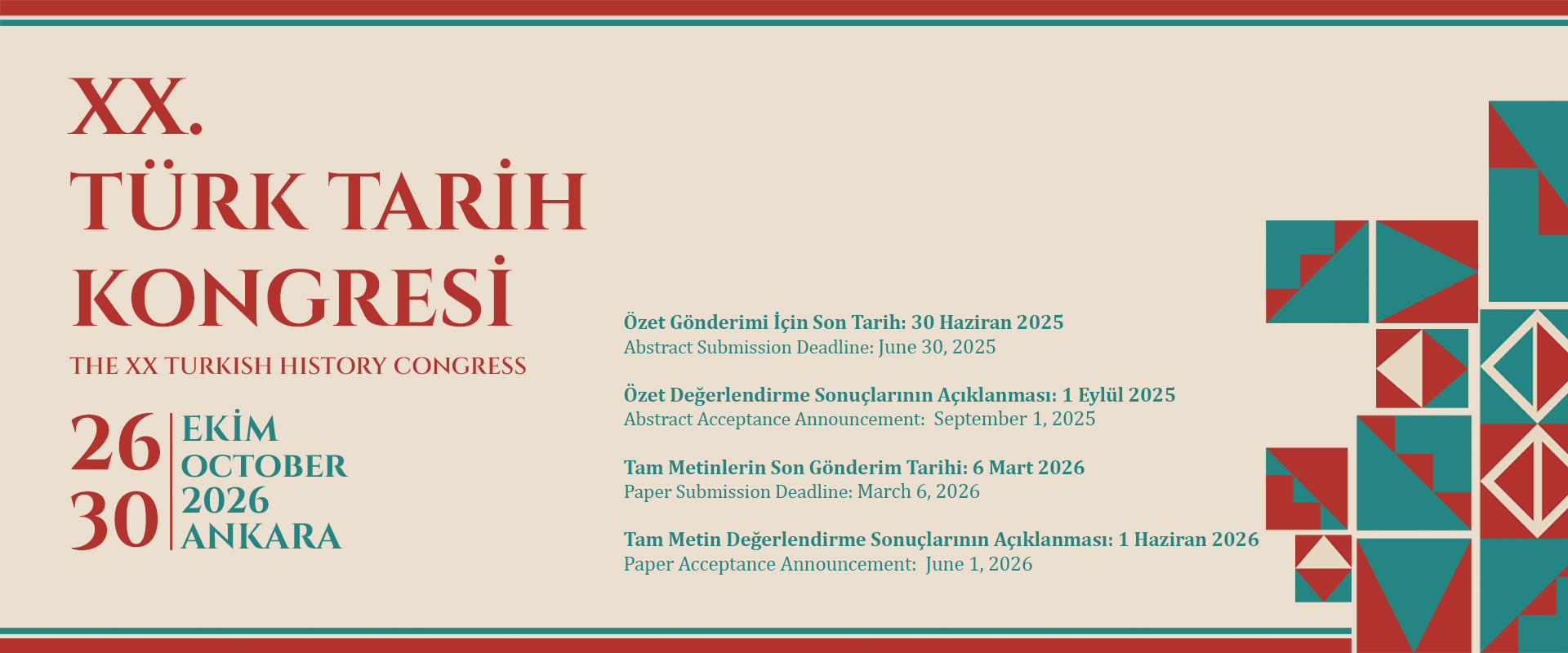 XX. Türk Tarih Kongresi - Afiş - 2